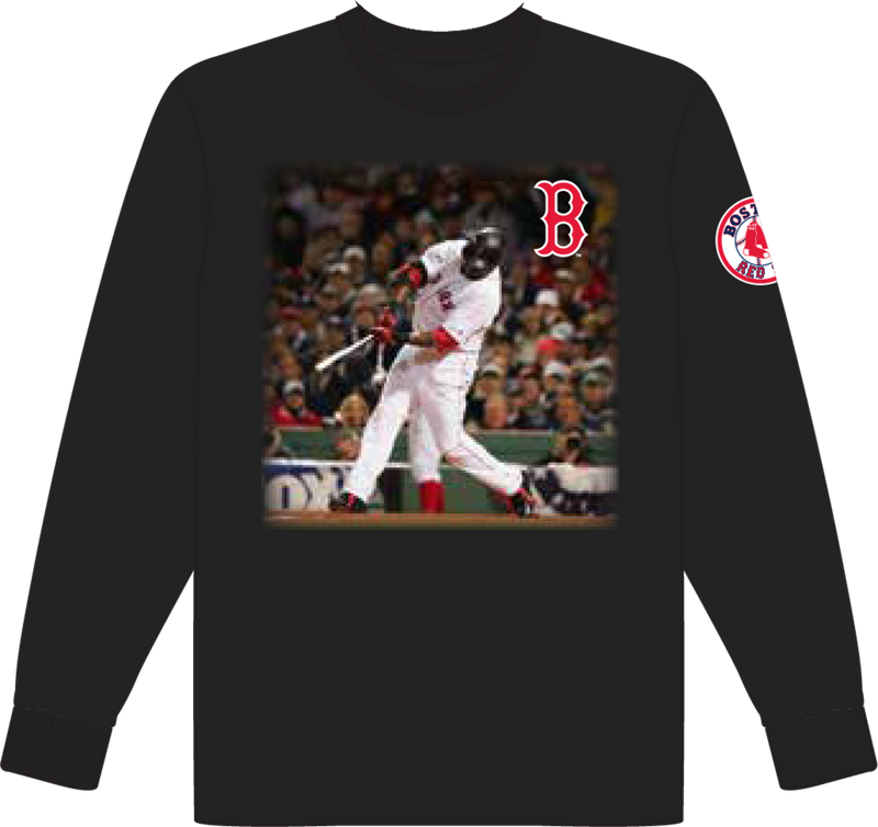 Mitchell & Ness David Ortiz Boston Red Sox Black Photo Long Sleeve T-Shirt