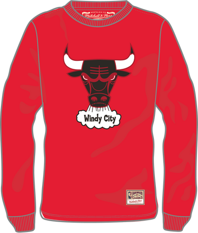 Mitchell & Ness Chicago Bulls Red Classic Logo Long Sleeve T-Shirt