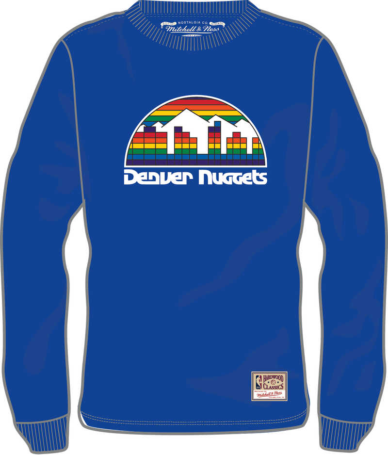 Mitchell & Ness Denver Nuggets Royal Classic Logo Long Sleeve T-Shirt