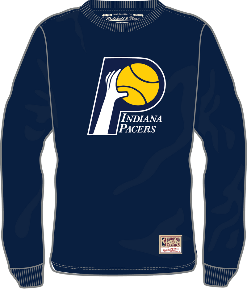 Mitchell & Ness Indiana Pacers Navy Classic Logo Long Sleeve T-Shirt