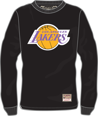 Mitchell & Ness Los Angeles Lakers Black Classic Logo Long Sleeve T-Shirt
