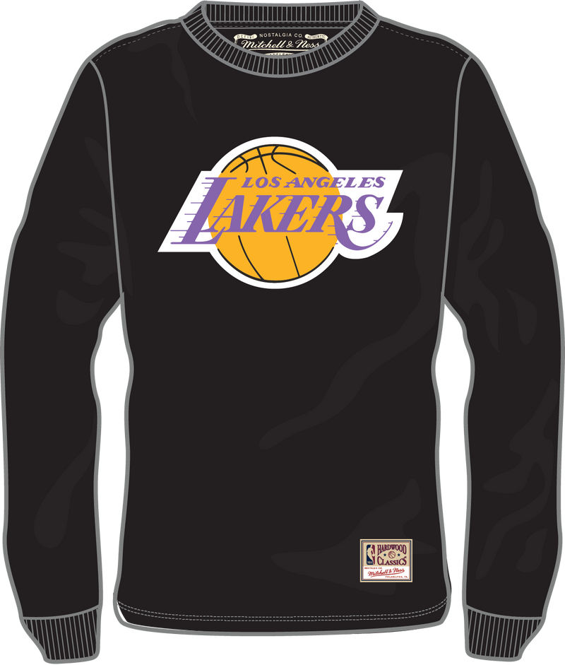 Mitchell & Ness Los Angeles Lakers Black Classic Logo Long Sleeve T-Shirt
