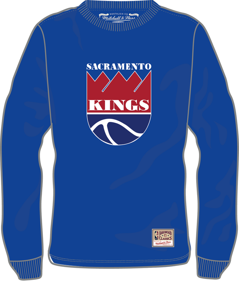 Mitchell & Ness Sacramento Kings Royal Classic Logo Long Sleeve T-Shirt