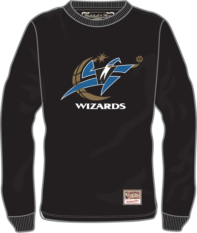 Mitchell & Ness Washington Wizards Black Classic Logo Long Sleeve T-Shirt