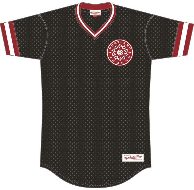 Mitchell & Ness Portland Thorns FC Black Current Logo Fashion Mesh V-Neck