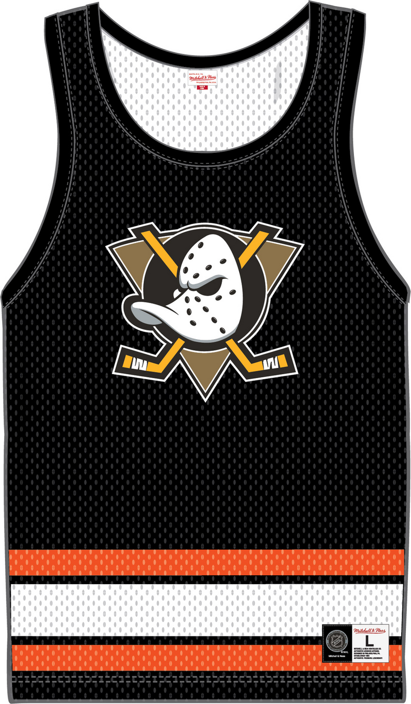 Mitchell & Ness Anaheim Ducks Black Current Logo Jersey Logo Tank