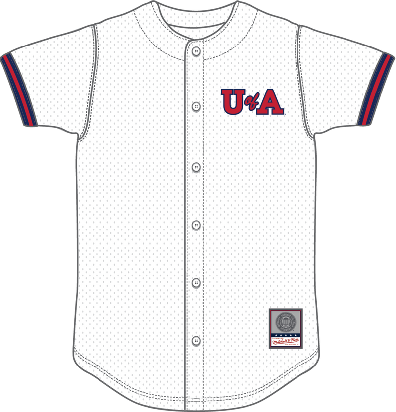 Mitchell & Ness University of Arizona White Vintage Logo Game Time Mesh Button Front Wildcats
