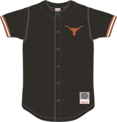 Mitchell & Ness University of Texas at Austin Black Current Logo Game Time Mesh Button Front