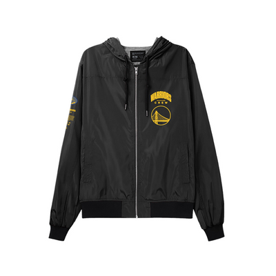 Golden State Warriors Bleacher Report x Mitchell & Ness Unisex Backstage Crew Hoodie Full-Zip Jacket - Black