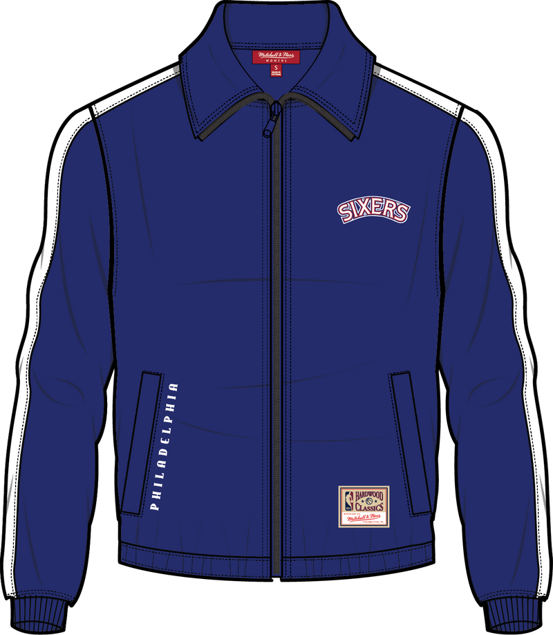 Mitchell & Ness Women's Philadelphia 76ers Blue Nylon Jacket