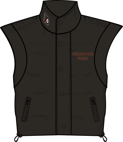 Mitchell & Ness Women's Philadelphia Flyers Black Crop Puffer Vest