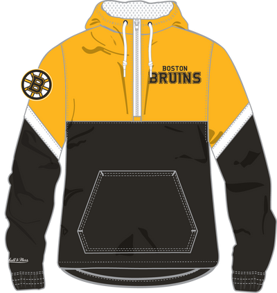 Mitchell & Ness Boston Bruins Black Tie Breaker Lightweight Windbreaker Anorak Jacket