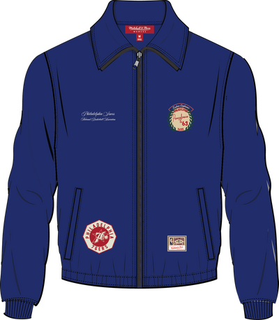 Mitchell & Ness Women's Philadelphia 76ers Blue Nylon Jacket