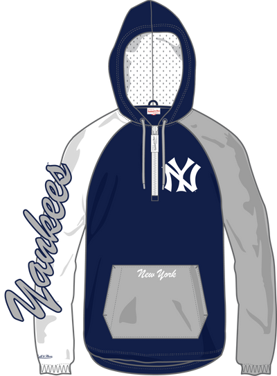 Mitchell & Ness New York Yankees Navy Playoff Win Quarter-Zip Zip Anorak Jacket