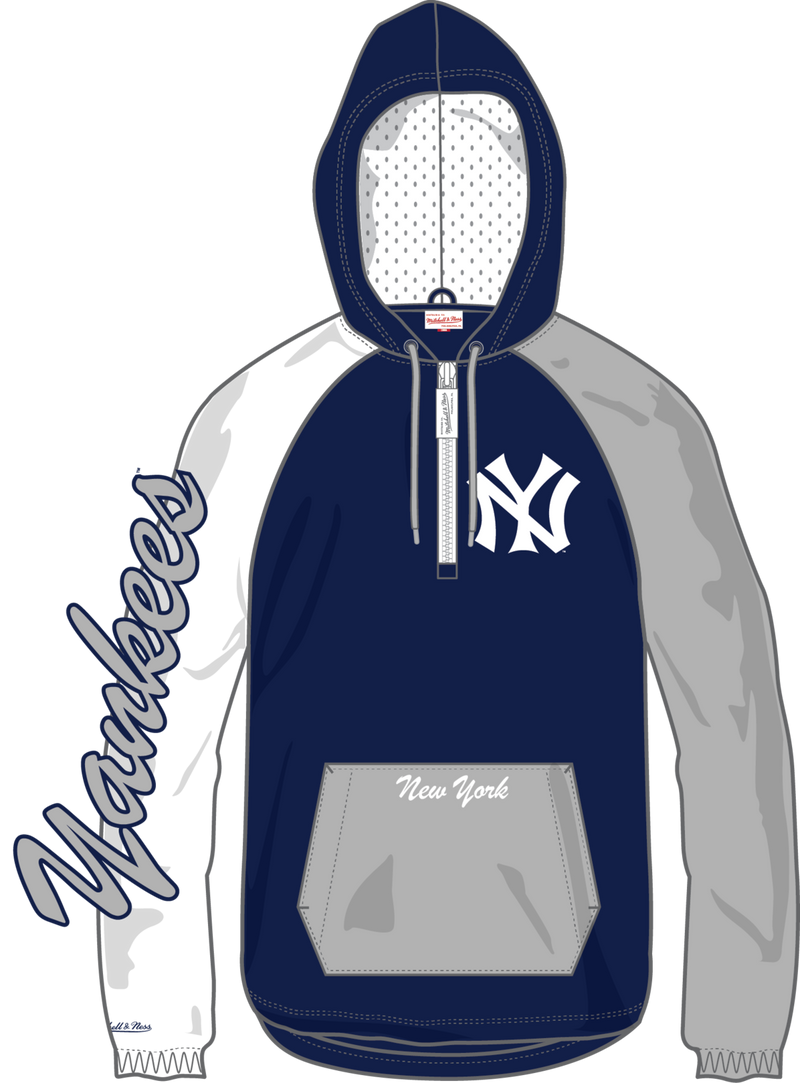 Mitchell & Ness New York Yankees Navy Playoff Win Quarter-Zip Zip Anorak Jacket