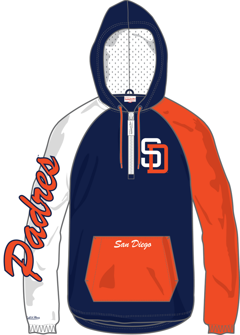 Mitchell & Ness San Diego Padres Navy Playoff Win Quarter-Zip Zip Anorak Jacket