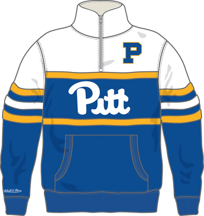 Mitchell & Ness University of Pittsburgh Royal Team Color Head Coach Quarter-Zip Zip Pullover Pitt Panthers