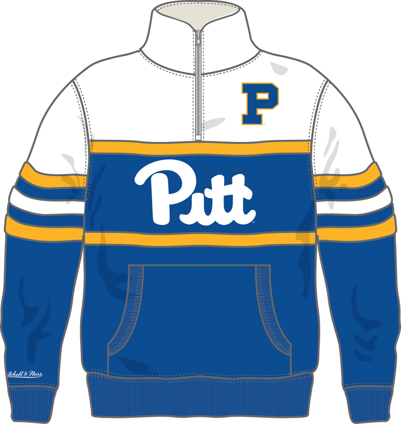 Mitchell & Ness University of Pittsburgh Royal Team Color Head Coach Quarter-Zip Zip Pullover Pitt Panthers