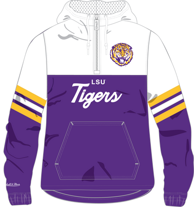 Mitchell & Ness Louisiana State University Purple Head Coach Lightweight Windbreaker Anorak LSU Tigers