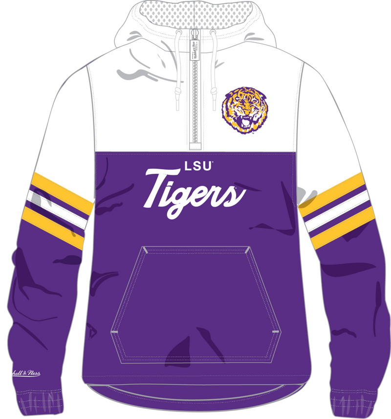 Mitchell & Ness Louisiana State University Purple Head Coach Lightweight Windbreaker Anorak LSU Tigers