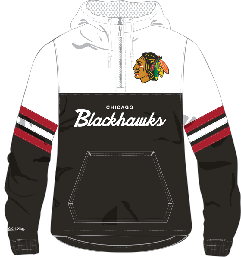 Mitchell & Ness Chicago Blackhawks Black Head Coach Lightweight Windbreaker Anorak