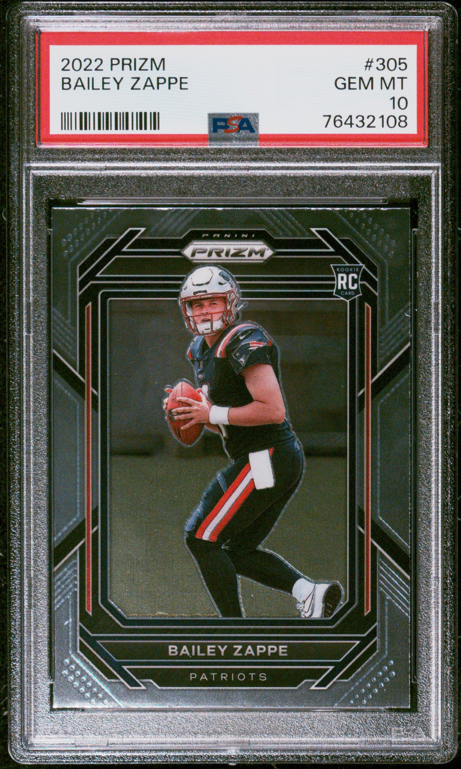 2022 Panini Prizm Bailey Zappe #305 PSA 10 RC
