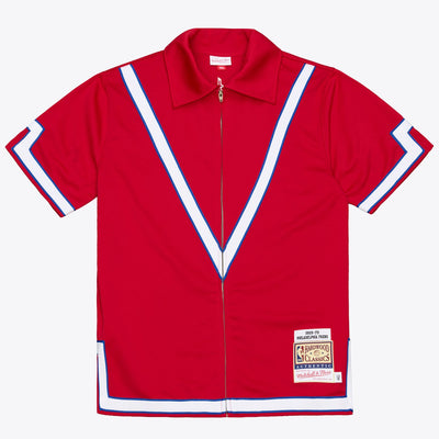 Mitchell & Ness Philadelphia 76ers 1969–70 Red Authentic Full-Zip Warm-Up Shirt