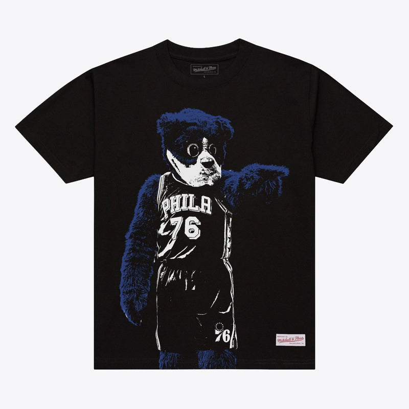 Mitchell & Ness Philadelphia 76ers Black Big Mascot T-Shirt
