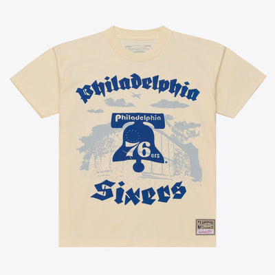 Mitchell & Ness Philadelphia 76ers Cream Chapters T-Shirt