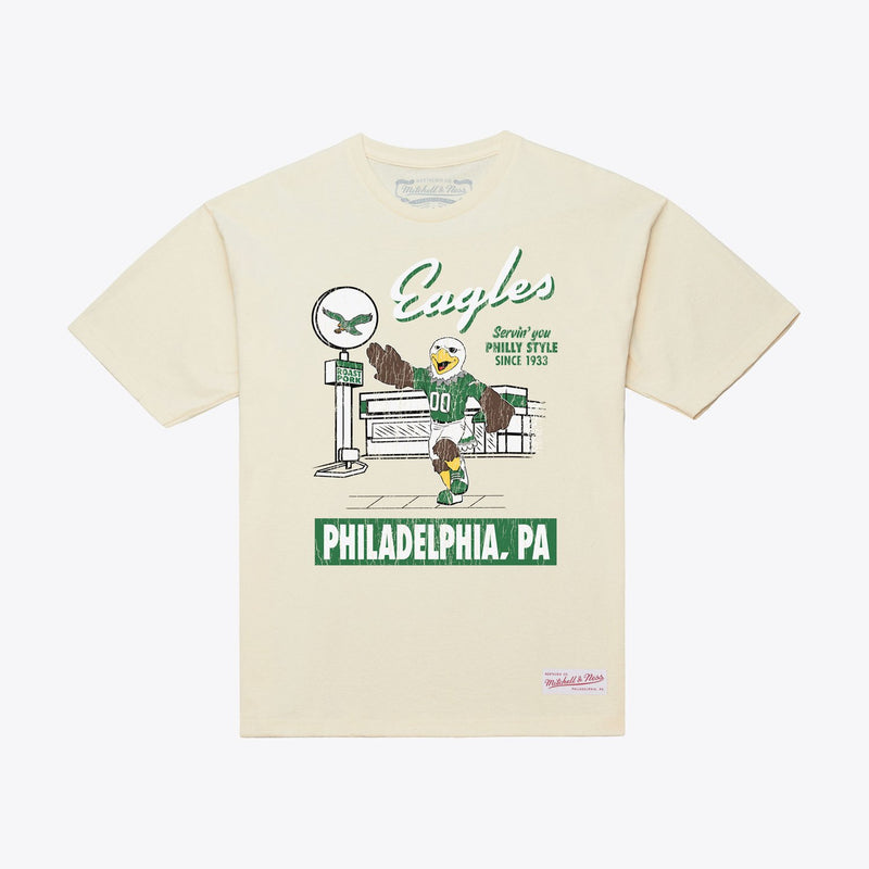 Mitchell & Ness Philadelphia Eagles Cream Deli T-Shirt