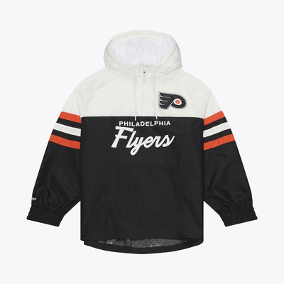 Mitchell & Ness Philadelphia Flyers Black Head Coach Lightweight Anorak Quarter-Zip Windbreaker