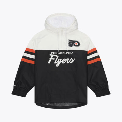 Mitchell & Ness Philadelphia Flyers Black Head Coach Lightweight Anorak Quarter-Zip Windbreaker