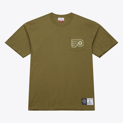 Mitchell & Ness Philadelphia Flyers Olive Premium Pocket T-Shirt