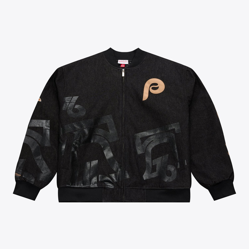 Mitchell & Ness Philadelphia Phillies 1976 MLB All-Star Game Black Denim Full-Zip Jacket