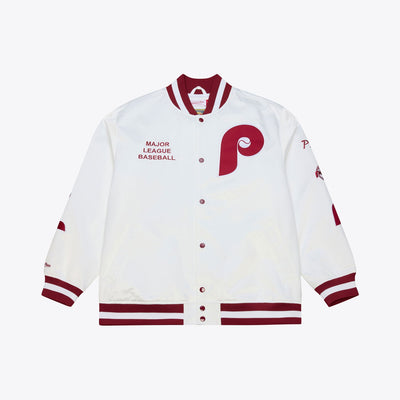 Mitchell & Ness Philadelphia Phillies Arctic White Lightweight Satin Full-Snap Jacket