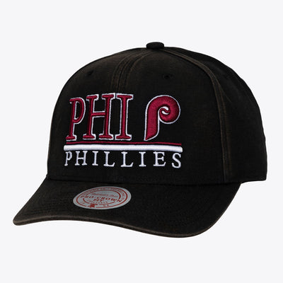 Mitchell & Ness Philadelphia Phillies Black Cooperstown Trumble Pro Crown Snapback Hat