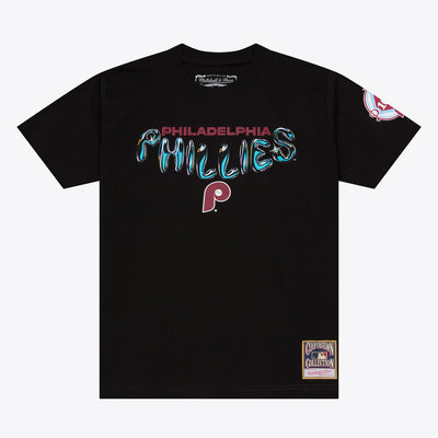 Mitchell & Ness Philadelphia Phillies Black Quiet Blaze T-Shirt