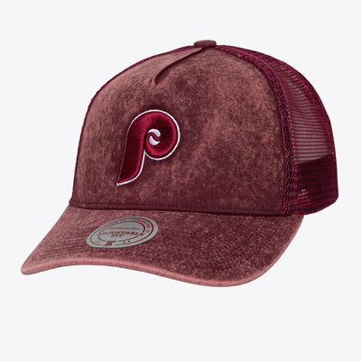 Mitchell & Ness Philadelphia Phillies Burgundy Cooperstown Gameday Trucker Adjustable Hat