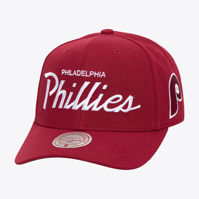 Mitchell & Ness Philadelphia Phillies Burgundy Cooperstown Head Coach Pro Crown Snapback Hat