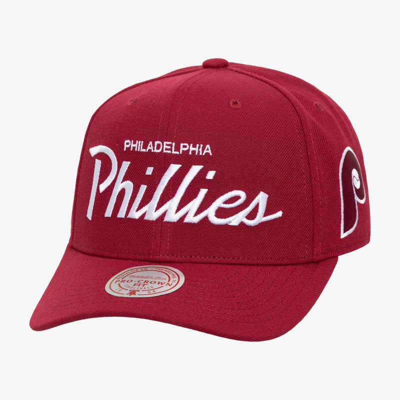 Mitchell & Ness Philadelphia Phillies Burgundy Cooperstown Head Coach Pro Crown Snapback Hat