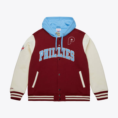 Mitchell & Ness Philadelphia Phillies Burgundy Dugout Fleece Full-Snap Jacket