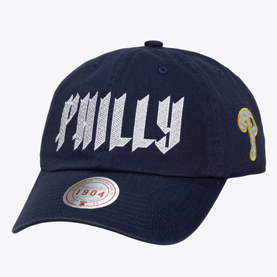 Mitchell & Ness Philadelphia Phillies Navy City Connect 1904 Dad Adjustable Hat