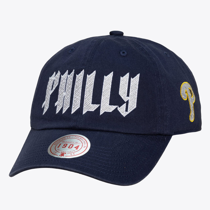 Mitchell & Ness Philadelphia Phillies Navy City Connect 1904 Dad Adjustable Hat