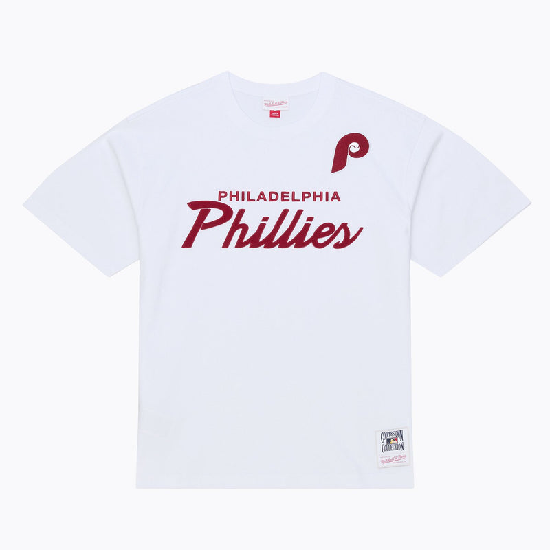 Mitchell & Ness Philadelphia Phillies White Head Coach T-Shirt