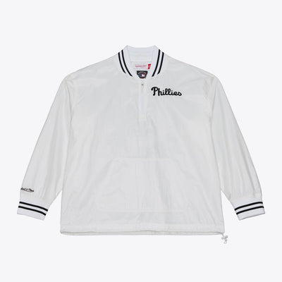 Mitchell & Ness Philadelphia Phillies White Monochrome Quarter-Zip Pullover