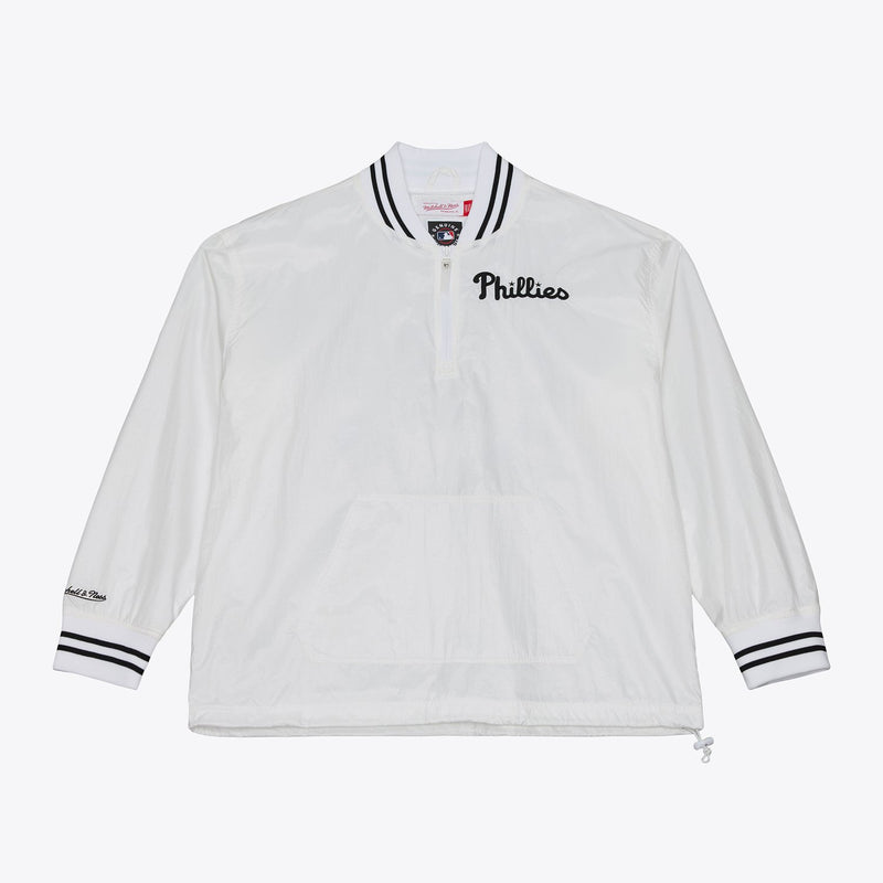 Mitchell & Ness Philadelphia Phillies White Monochrome Quarter-Zip Pullover