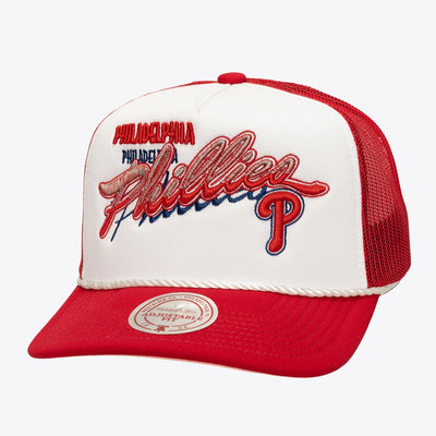 Mitchell & Ness Philadelphia Phillies White Shadow Drop Trucker Adjustable Hat