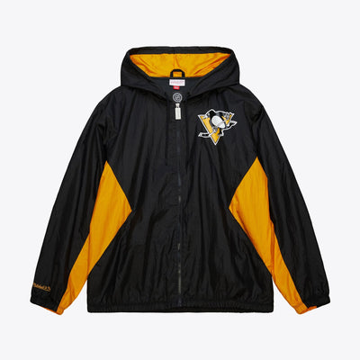 Mitchell & Ness Pittsburgh Penguins Black Playmaker Full-Zip Windbreaker Jacket