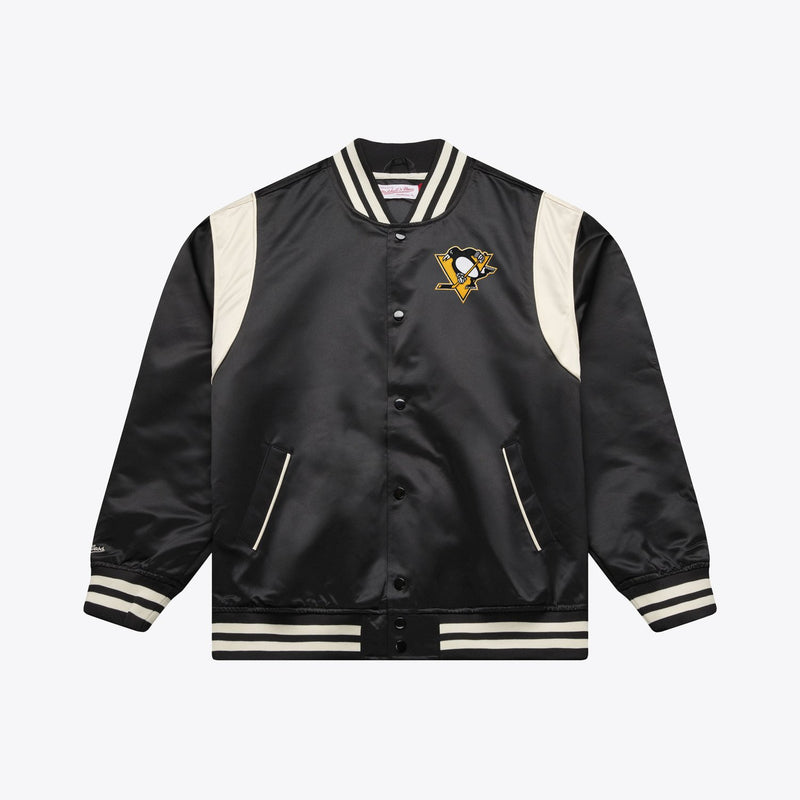 Mitchell & Ness Pittsburgh Penguins Black Retro Roots Lightweight Satin Full-Snap Jacket