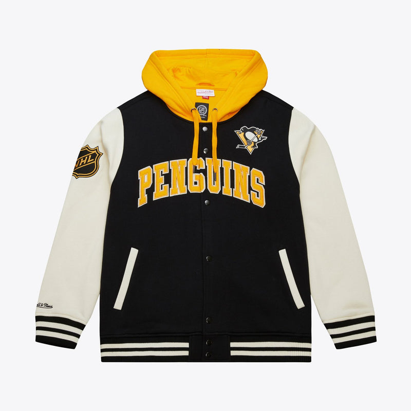 Mitchell & Ness Pittsburgh Penguins Black Rinkside Fleece Full-Snap Jacket